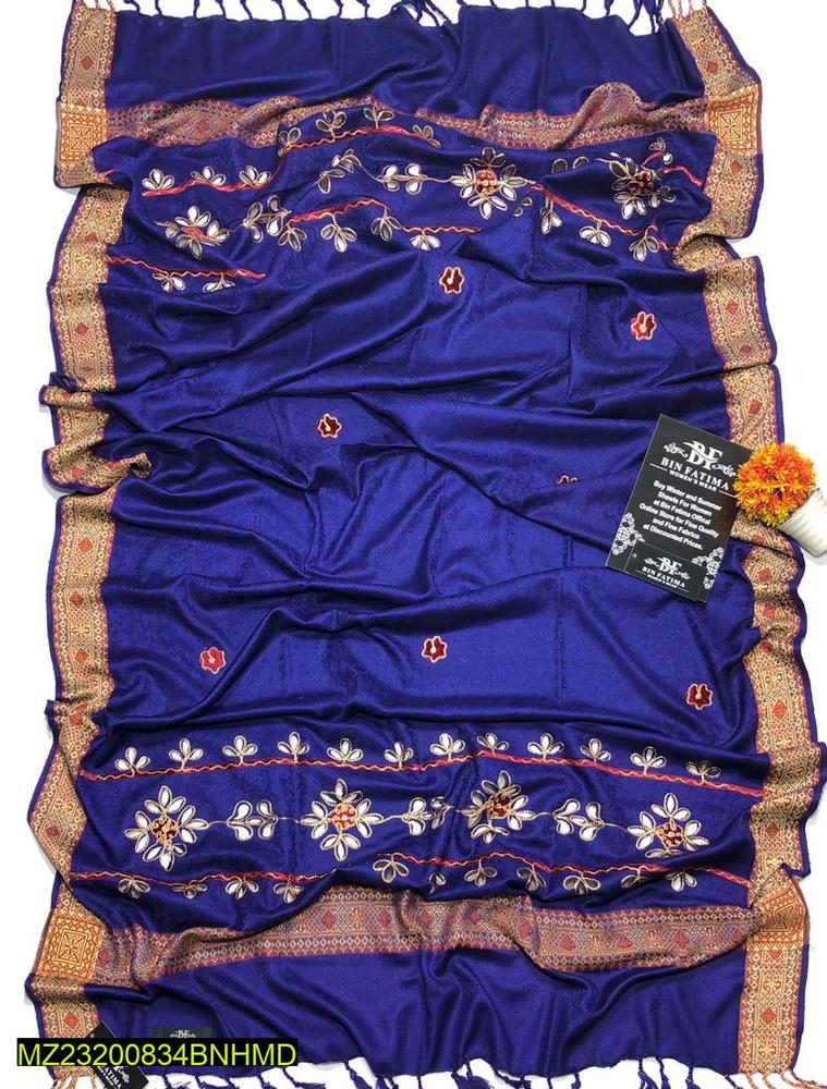 1 Pc Women's Woolen Embroidered Shawl