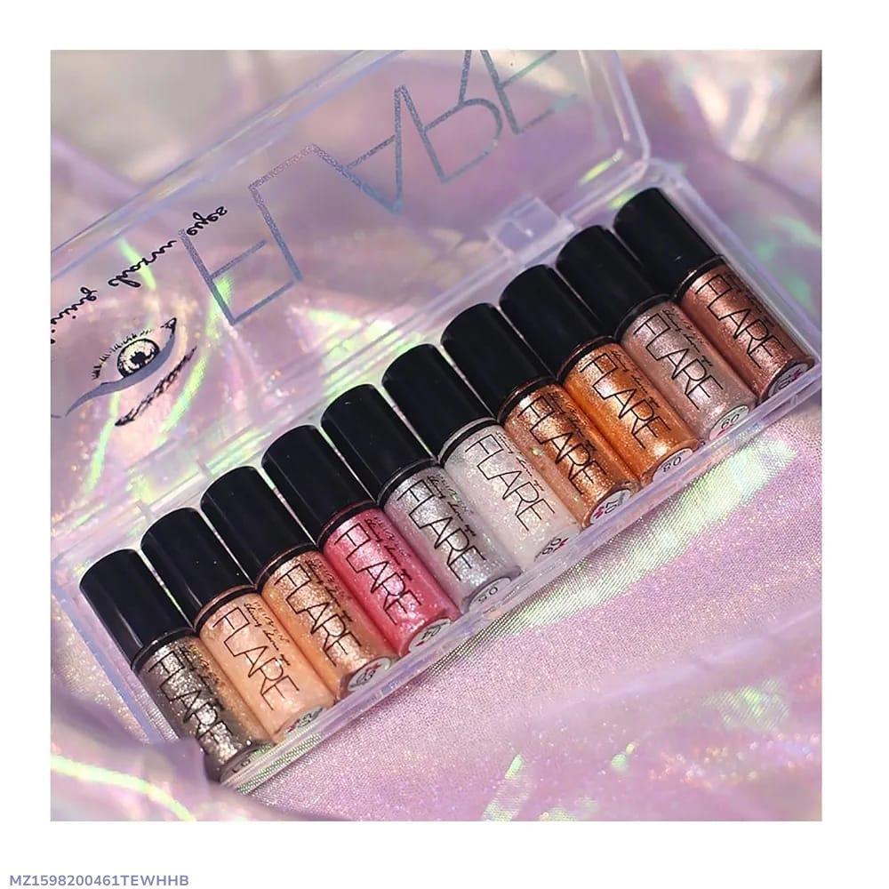 15 Pcs Multicolor Glitter Eyeshadow Kit - Glossy Texture for Stunning Looks